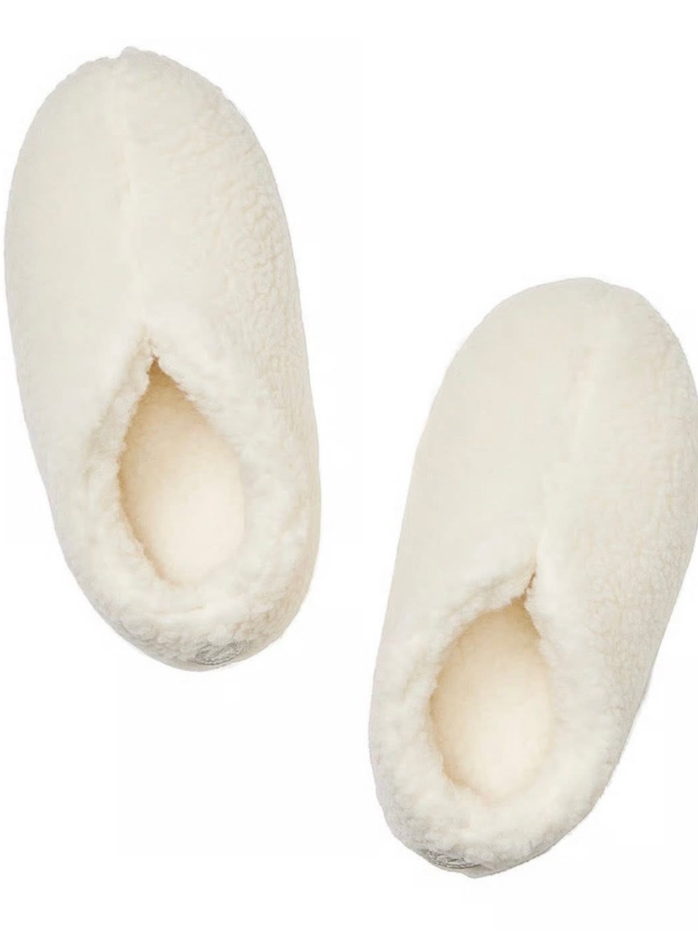 PINK Victoria's Secret Cream Sherpa Slip-On Slippers